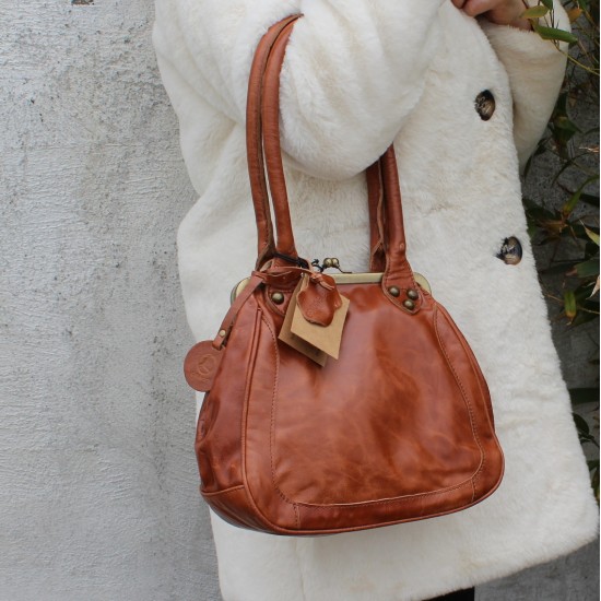 Kate Kiss Lock bag brown medium 